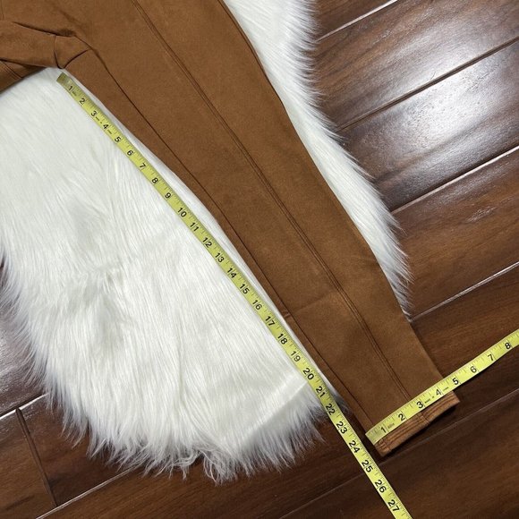 Spanx Size Small Petite Rich Caramel Faux Suede Leggings Pants - Picture 5 of 9